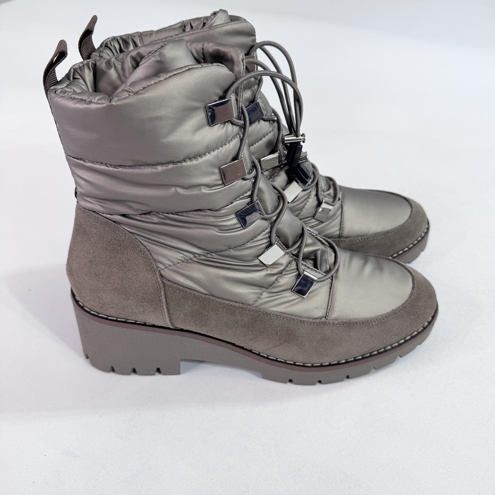 Blondo Daylor Boots Womens Size 11 Gray Suede Waterproof Ankle Wedge Winter Snow